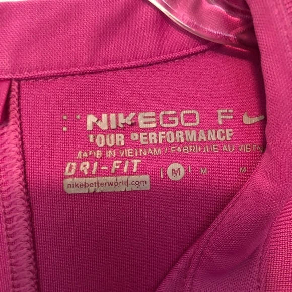 Nike Golf Tour Performance Polo Pink Short Sleeve Medium M Dri-Fit Golfing - Picture 3 of 7